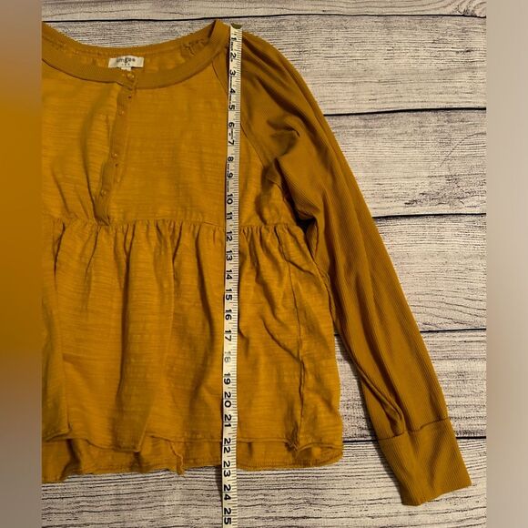 Umgee mustard yellow button up peplum blouse size small - Picture 11 of 11